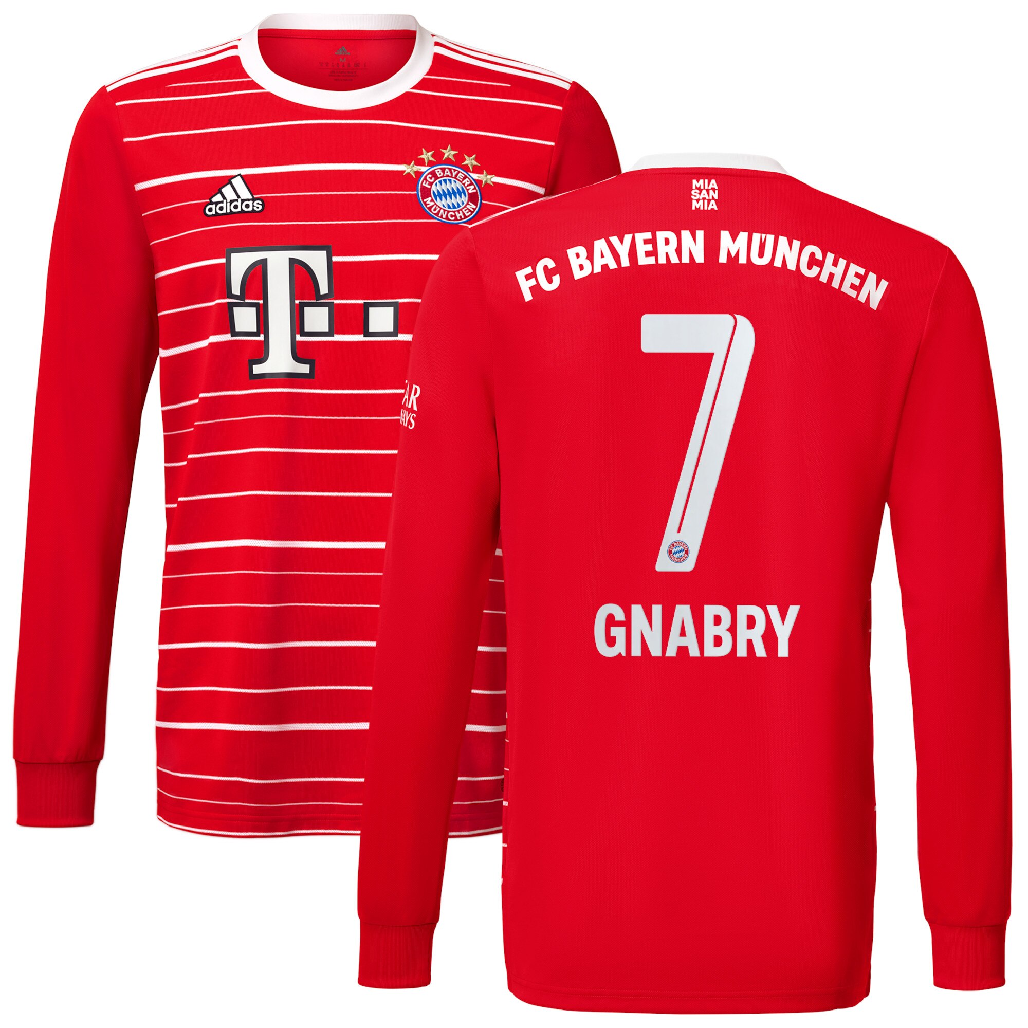 FC Bayern Home Shirt 2022-23 Long Sleeve with Gnabry 7 printing