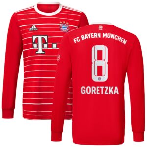 FC Bayern Home Shirt 2022-23 Long Sleeve with Goretzka 8 printing