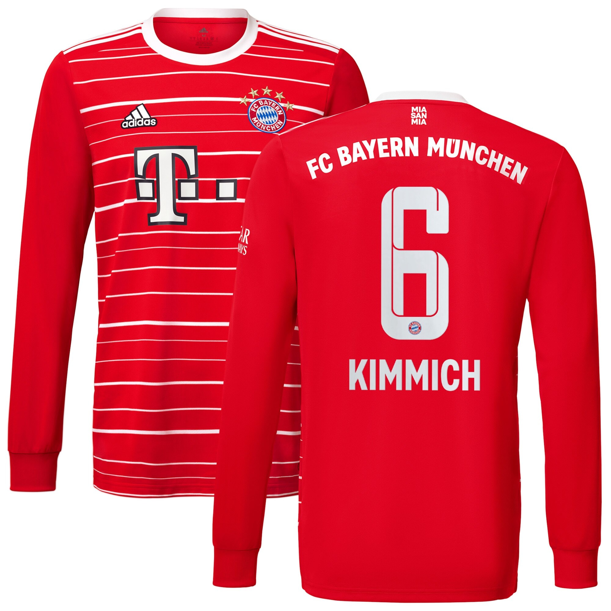 FC Bayern Home Shirt 2022-23 Long Sleeve with Kimmich 6 printing