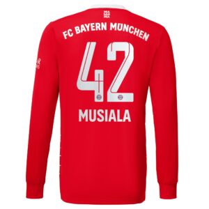 FC Bayern Home Shirt 2022-23 Long Sleeve with Musiala 42 printing