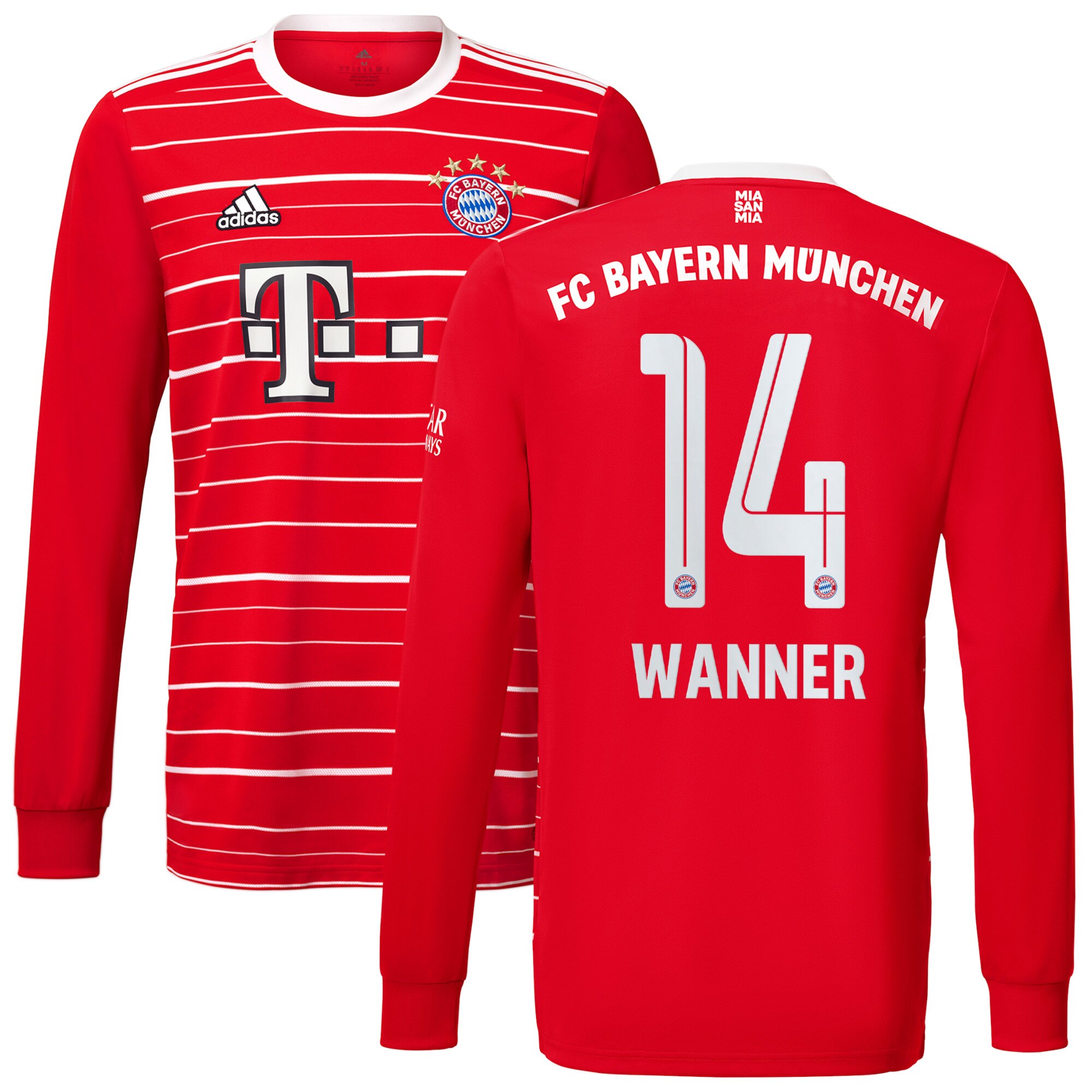 FC Bayern Home Shirt 2022-23 - Long Sleeve with Wanner 14 printing