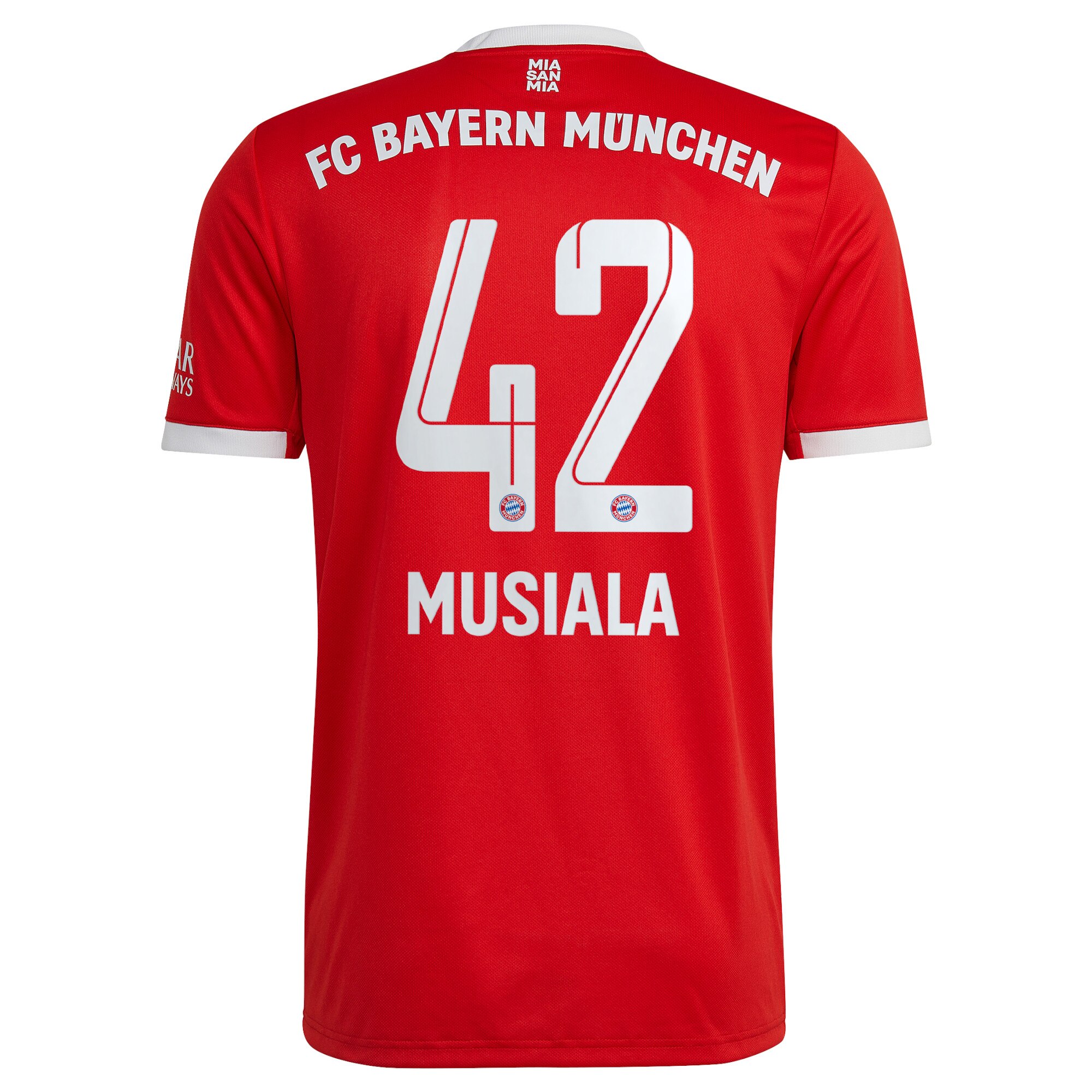 FC Bayern Home Shirt 2022-23 with Musiala 42 printing