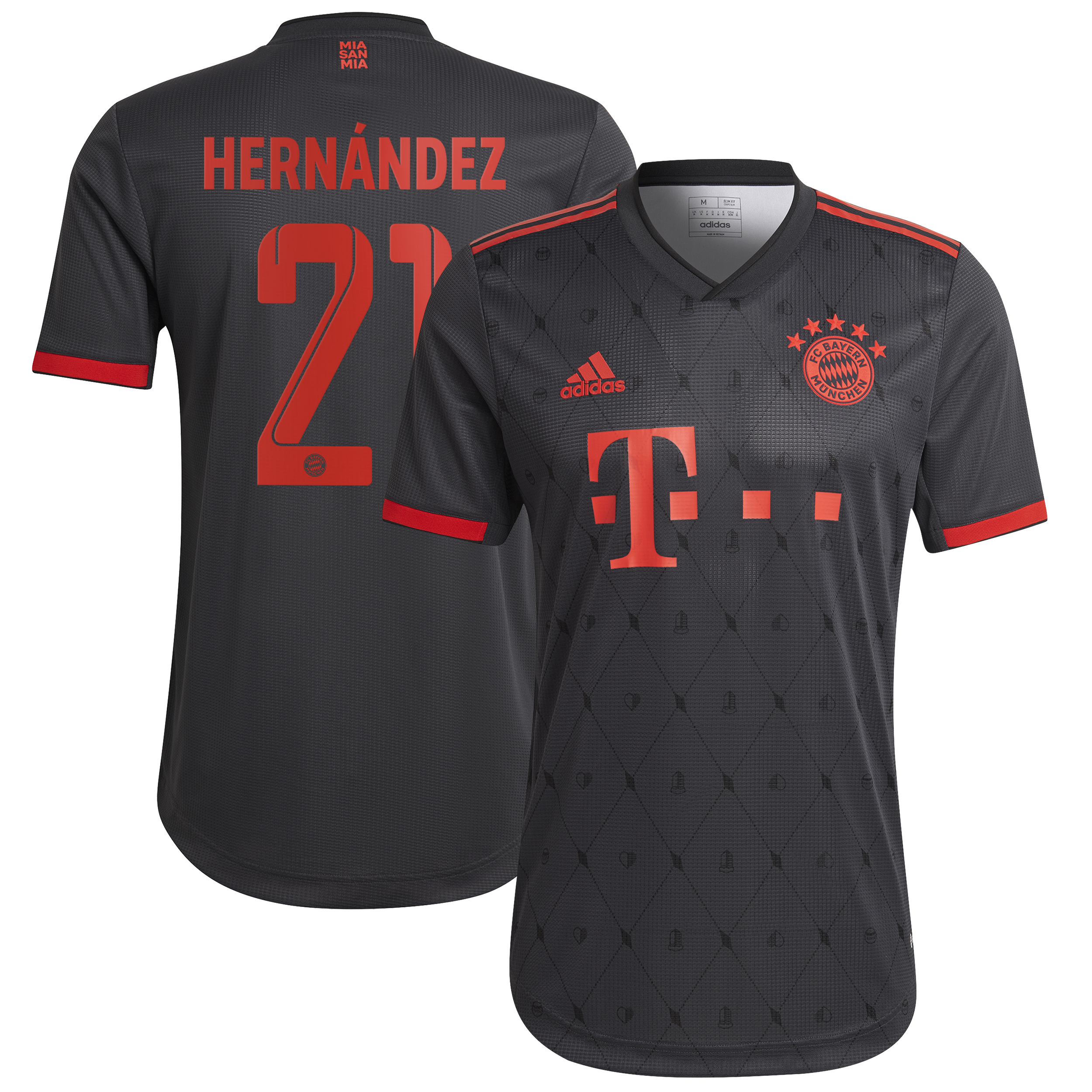 FC Bayern Third Authentic Shirt 2022-23 with Hernández 21 printing