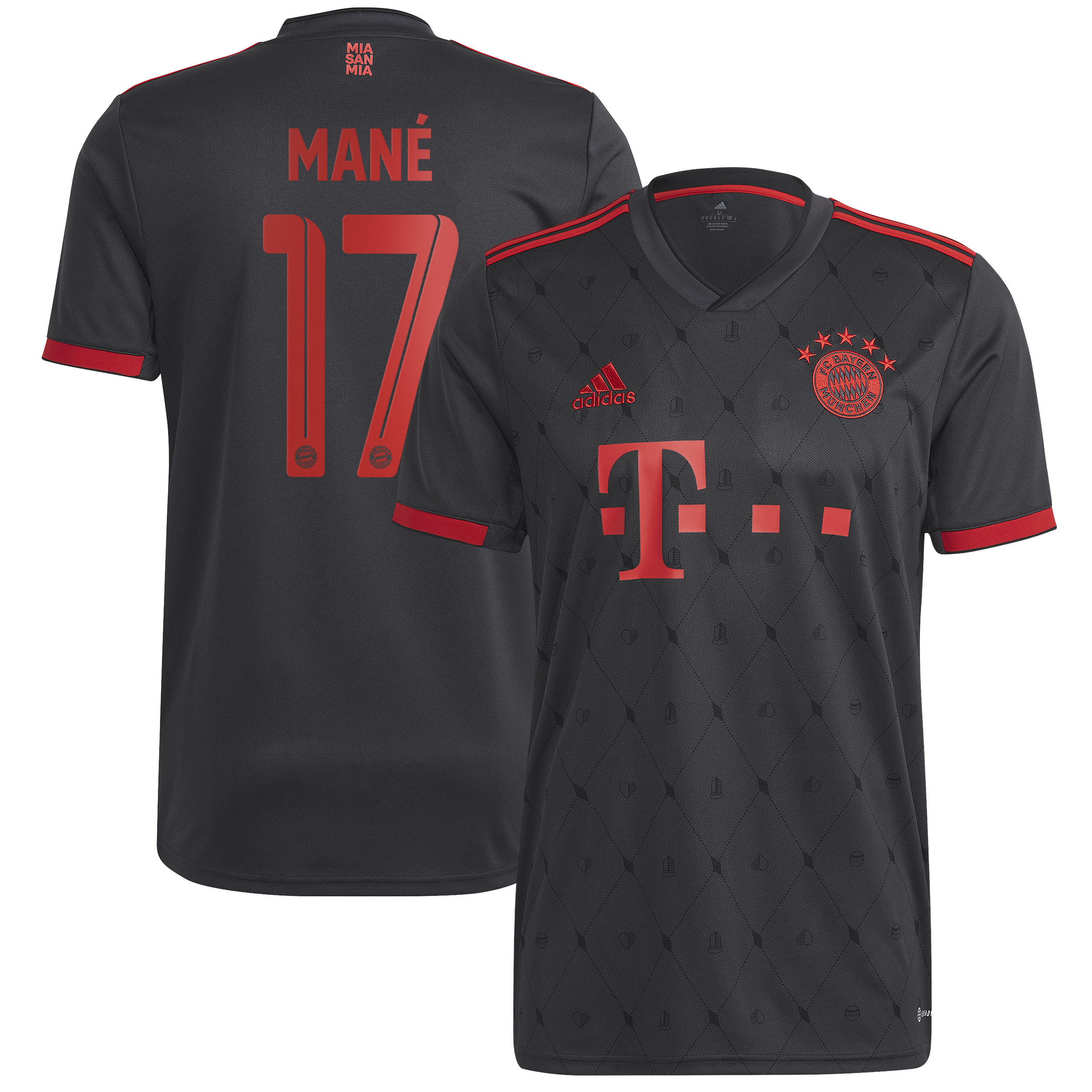 Adidas FC Bayern Third Shirt 2022-23 with Mané 17 Printing