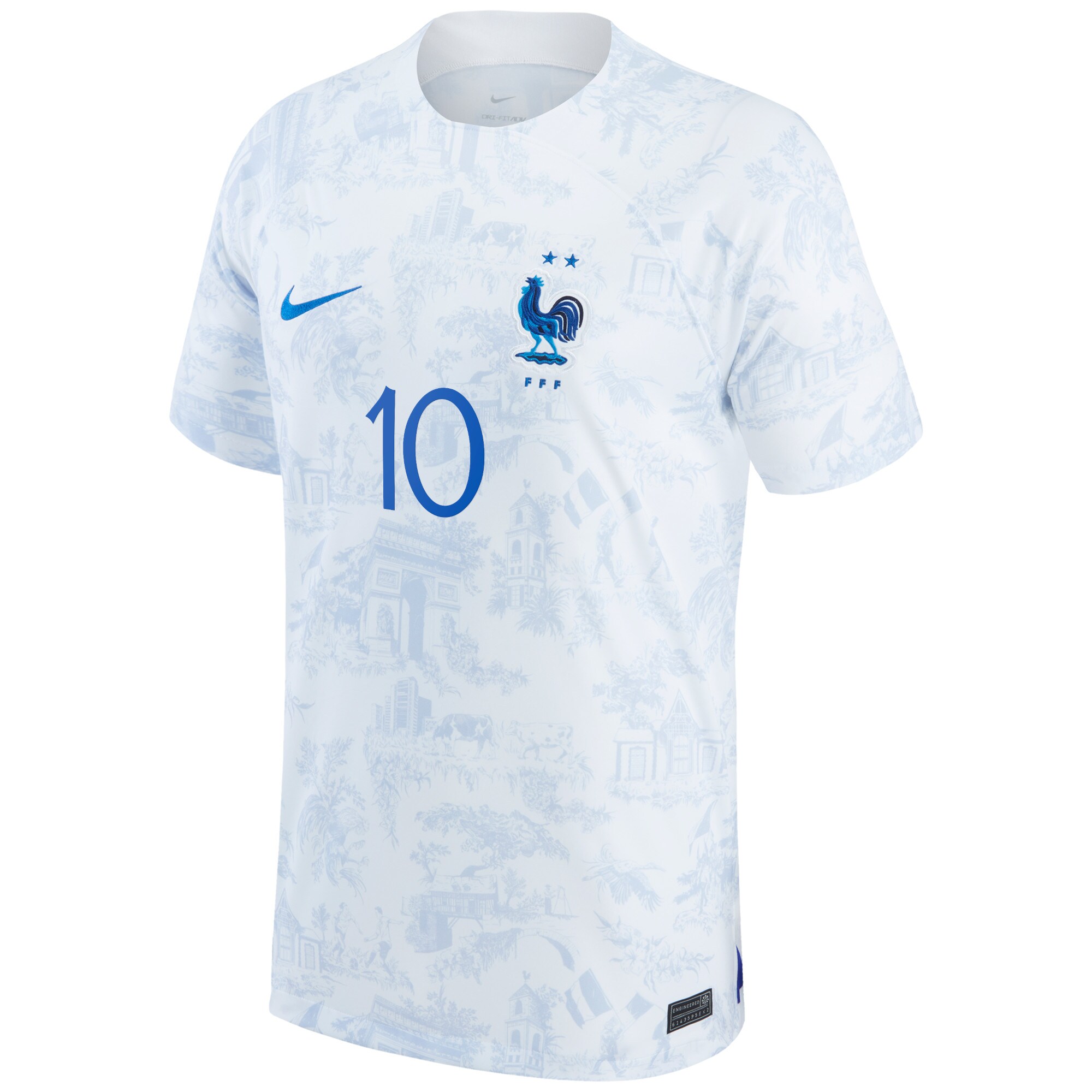 France Away Stadium Shirt 2022 with Mbappe 10 printing