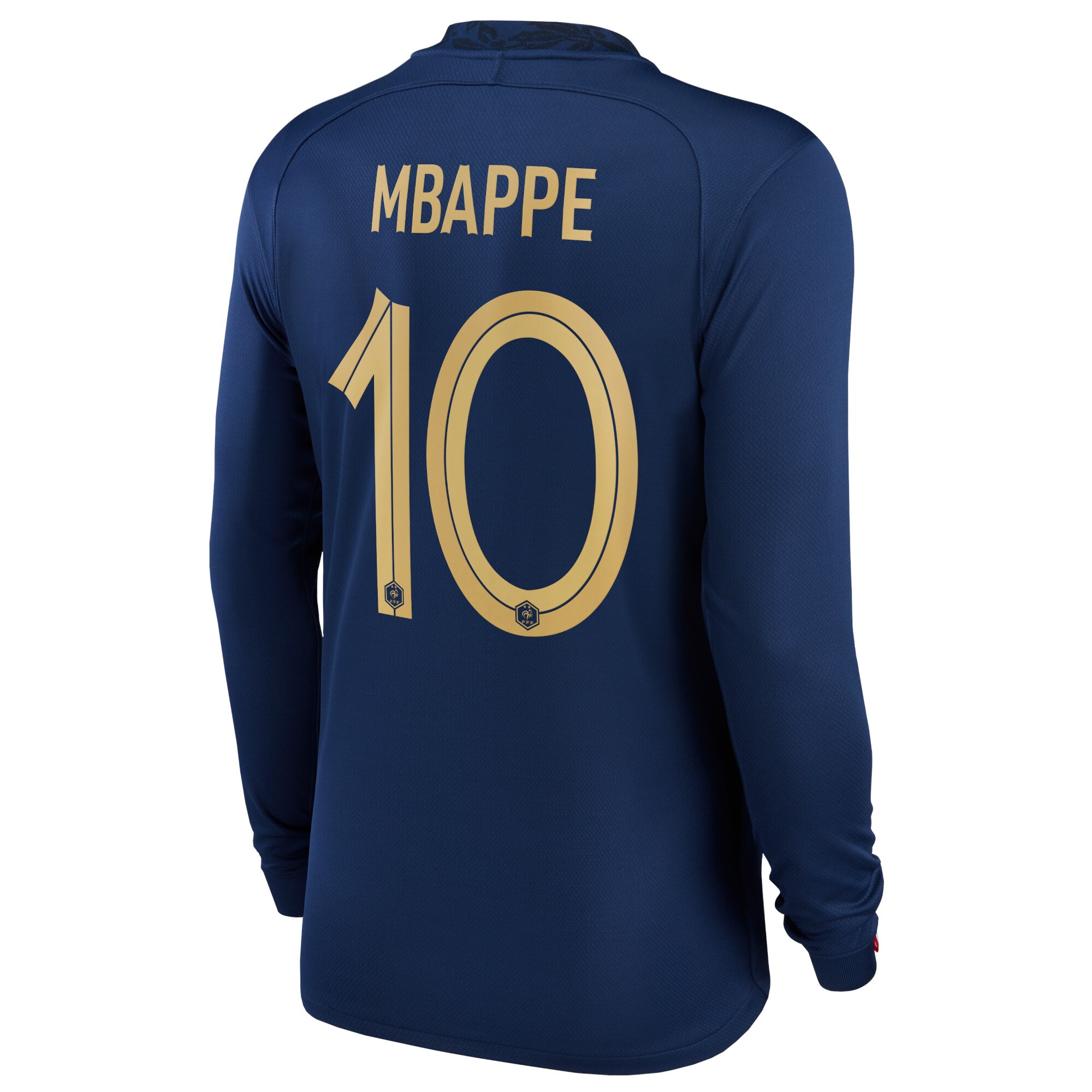 France Home Stadium Shirt Long Sleeve 2022 with Mbappe 10 printing
