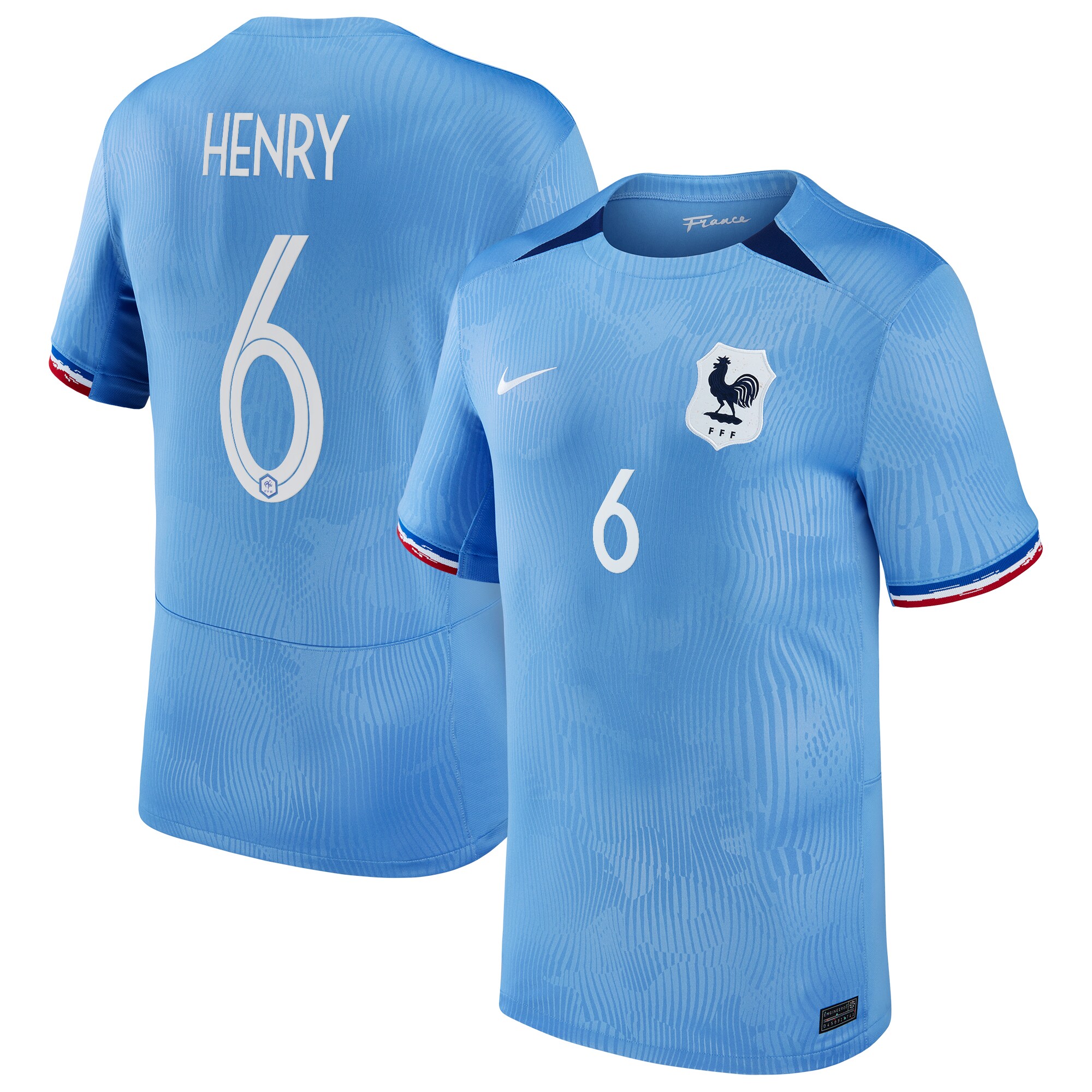 France Women Home Stadium Shirt 2023-24 - Mens with Henry 6 printing