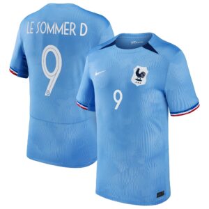 France Women Home Stadium Shirt 2023-24 - Mens with Le Sommer D 9 printing