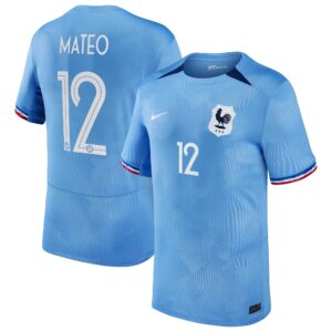 France Women Home Stadium Shirt 2023-24 - Mens with Mateo 12 printing
