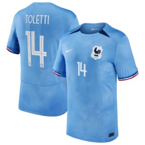 France Women Home Stadium Shirt 2023-24 - Mens with Toletti 14 printing