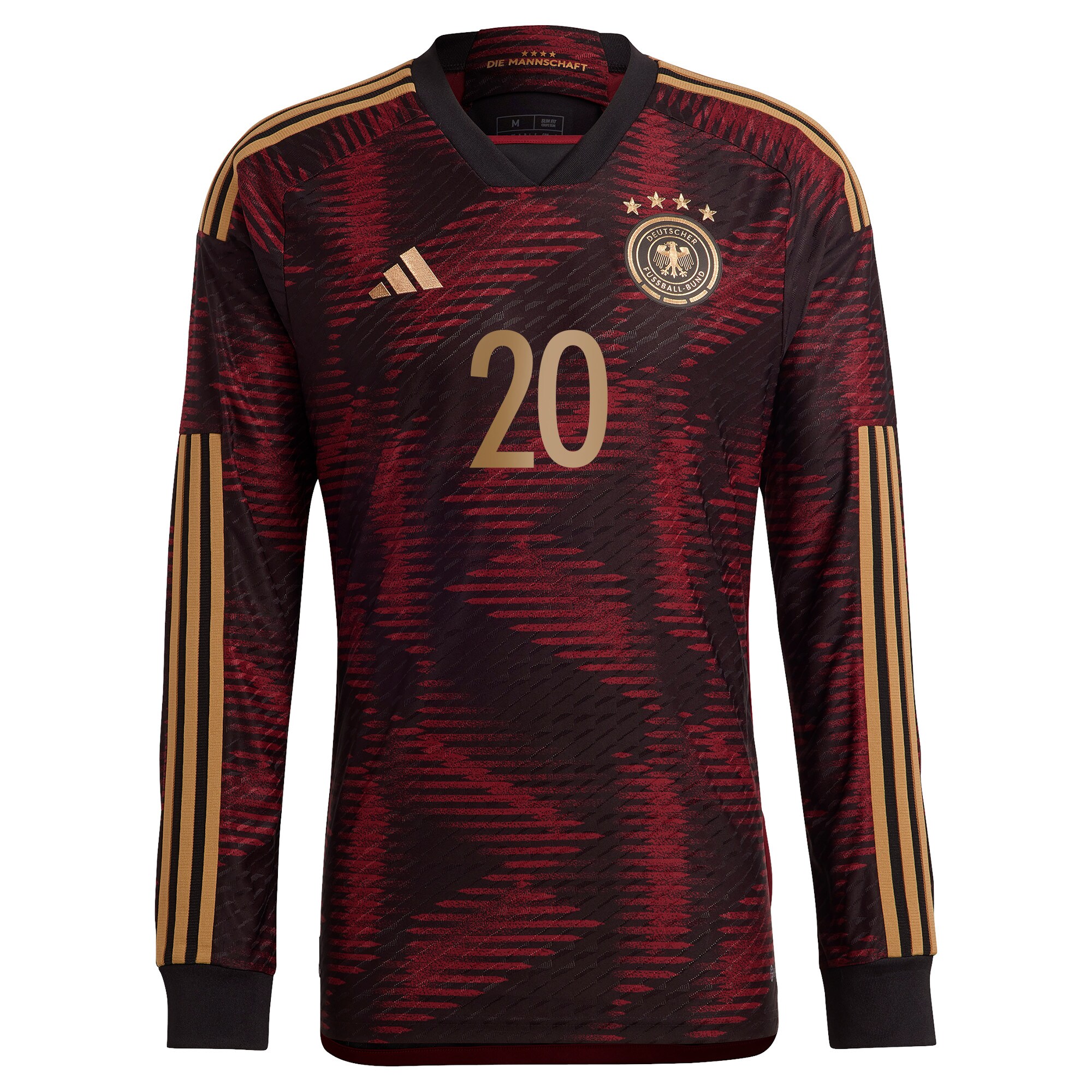 Germany Away Authentic Shirt Long Sleeve with Adeyemi 20 printing