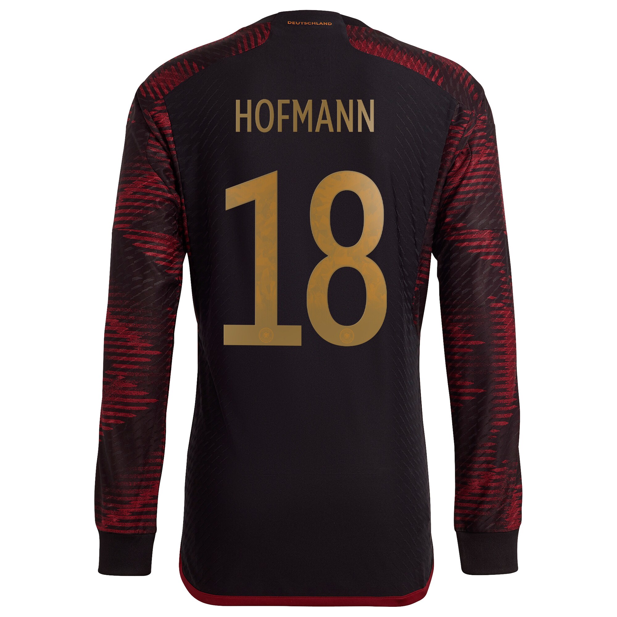 Germany Away Authentic Shirt Long Sleeve with Hofmann 18 printing