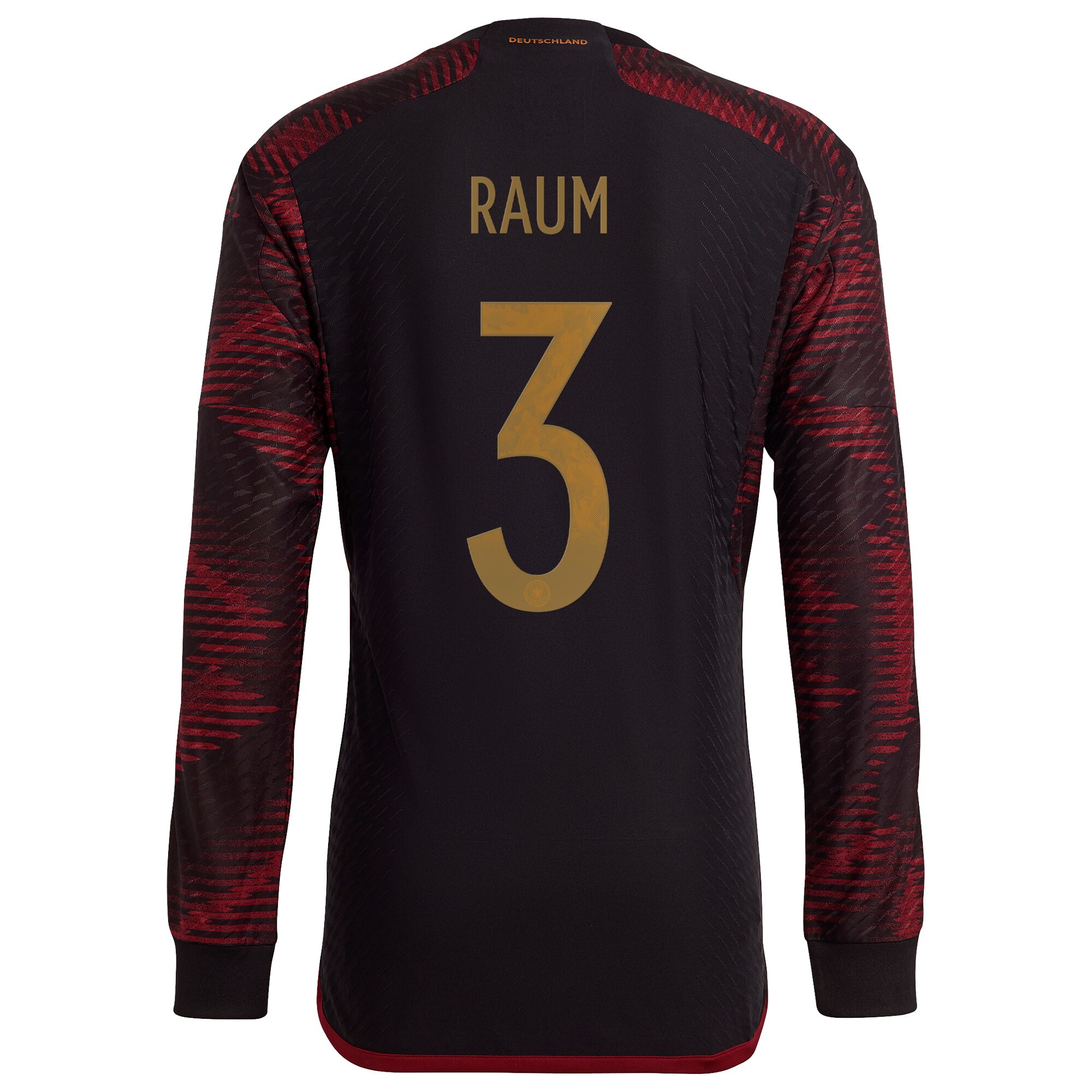 Germany Away Authentic Shirt Long Sleeve with Raum 3 printing