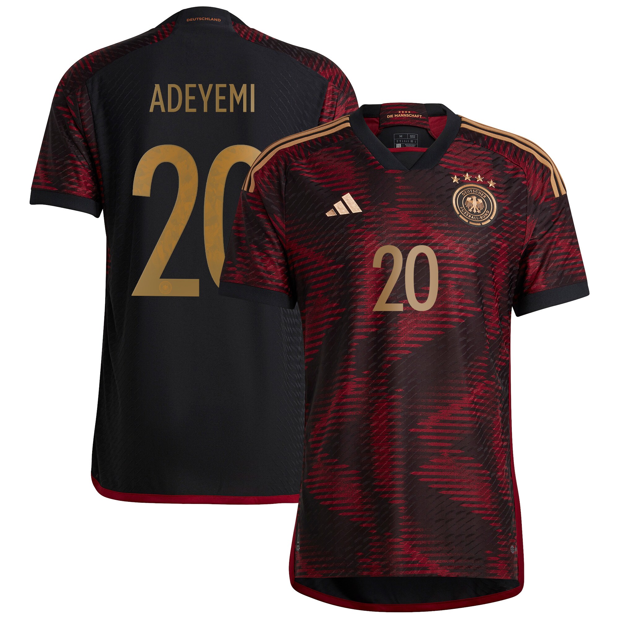 Germany Away Authentic Shirt with Adeyemi 20 printing