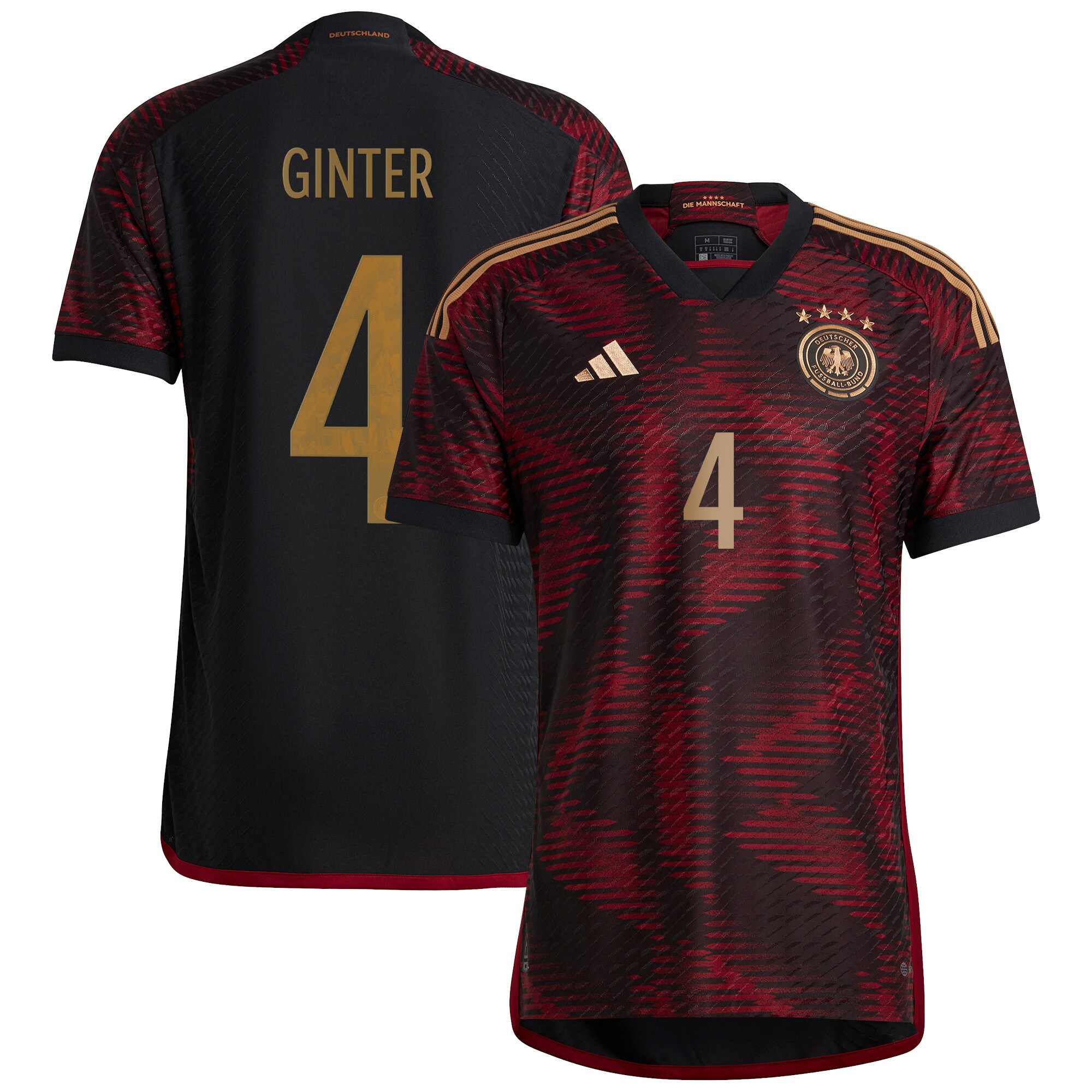 Germany Away Authentic Shirt with Ginter 4 printing