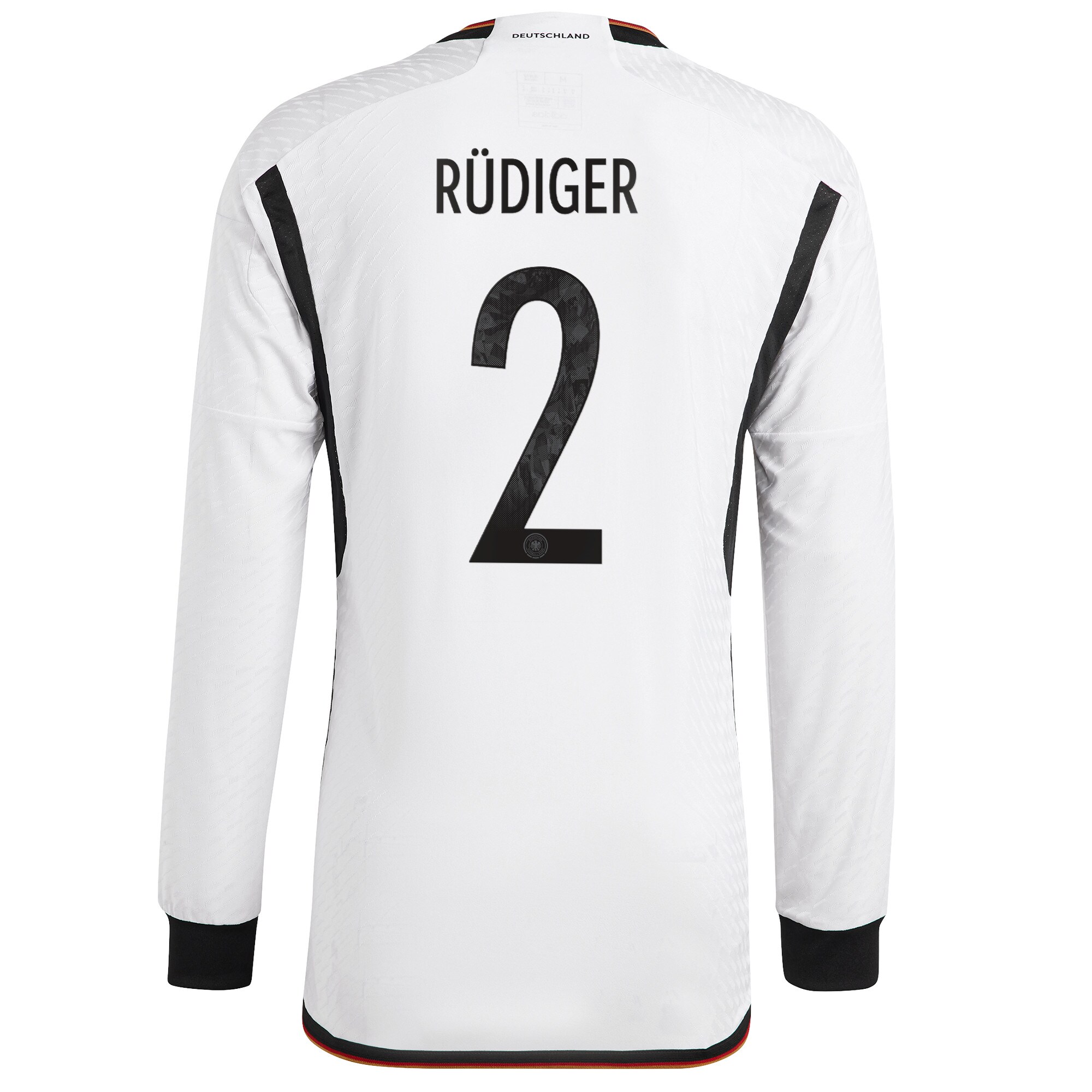 Germany Home Authentic Shirt Long Sleeve with Rüdiger 2 printing
