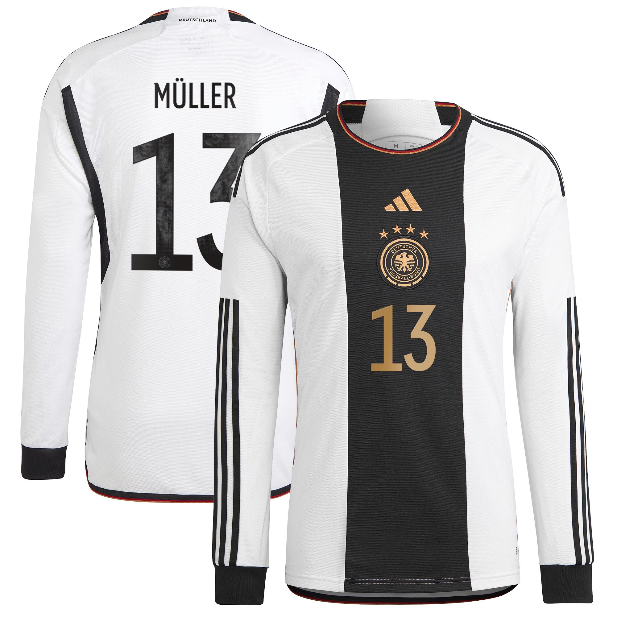 Germany Home Shirt Long Sleeve with Müller 13 printing