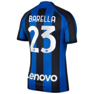 Inter Milan Home Stadium Shirt 2022-23 with Barella 23 printing