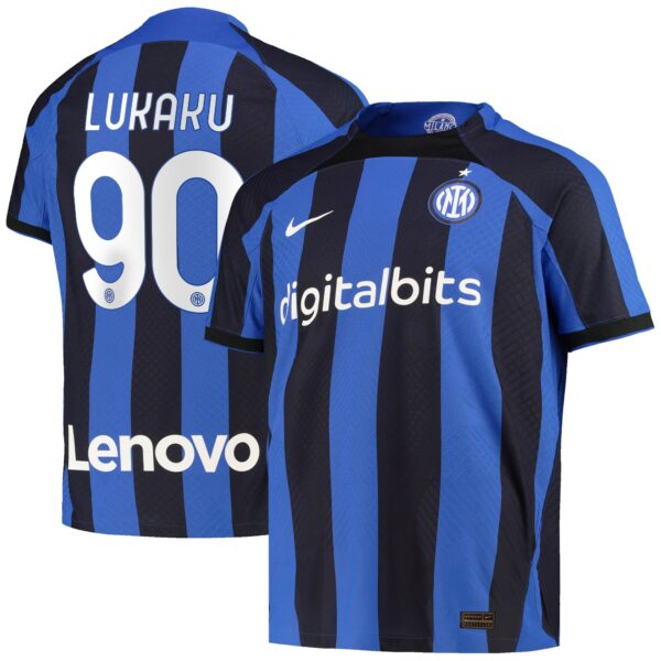 Inter Milan Home Vapor Match Shirt 2022-23 with Lukaku 90 printing