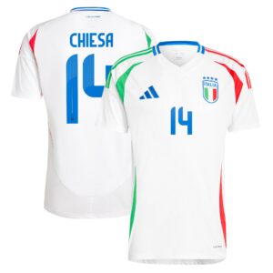 Italy Away Shirt 2024 with Chiesa 14 printing