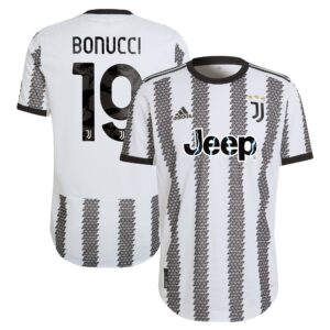 Juventus Home Authentic Shirt 2022/23 with Bonucci 19 printing