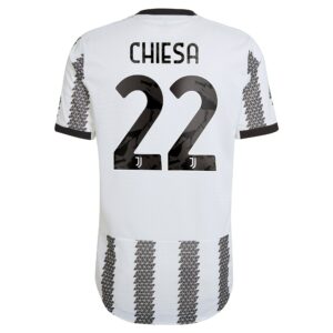 Juventus Home Authentic Shirt 2022/23 with Chiesa 22 printing