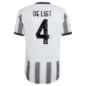 Juventus Home Authentic Shirt 2022/23 with De Ligt 4 printing