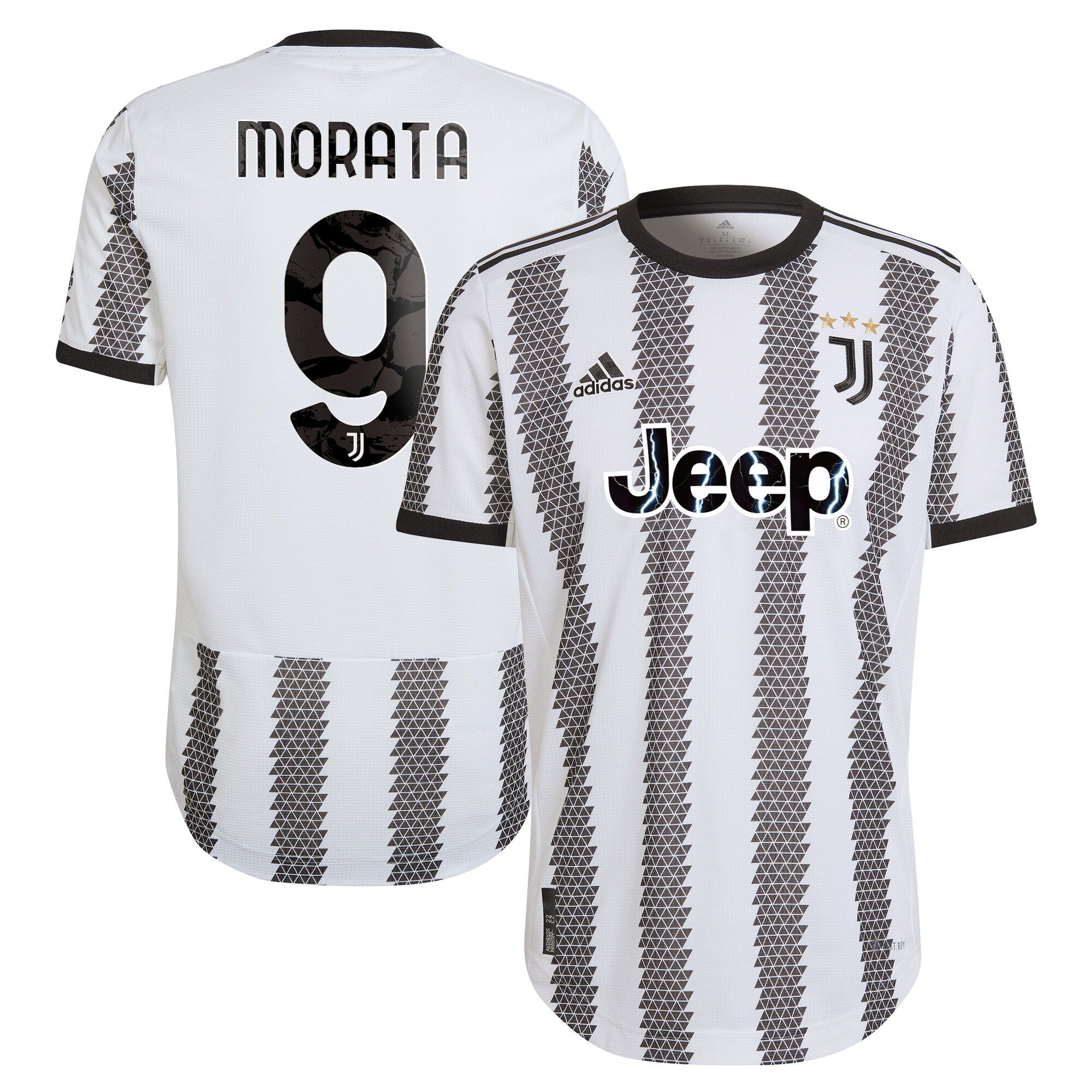 Juventus Home Authentic Shirt 2022/23 with Morata 9 printing