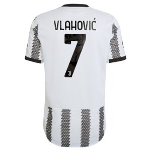 Juventus Home Authentic Shirt 2022/23 with Vlahovic 7 printing