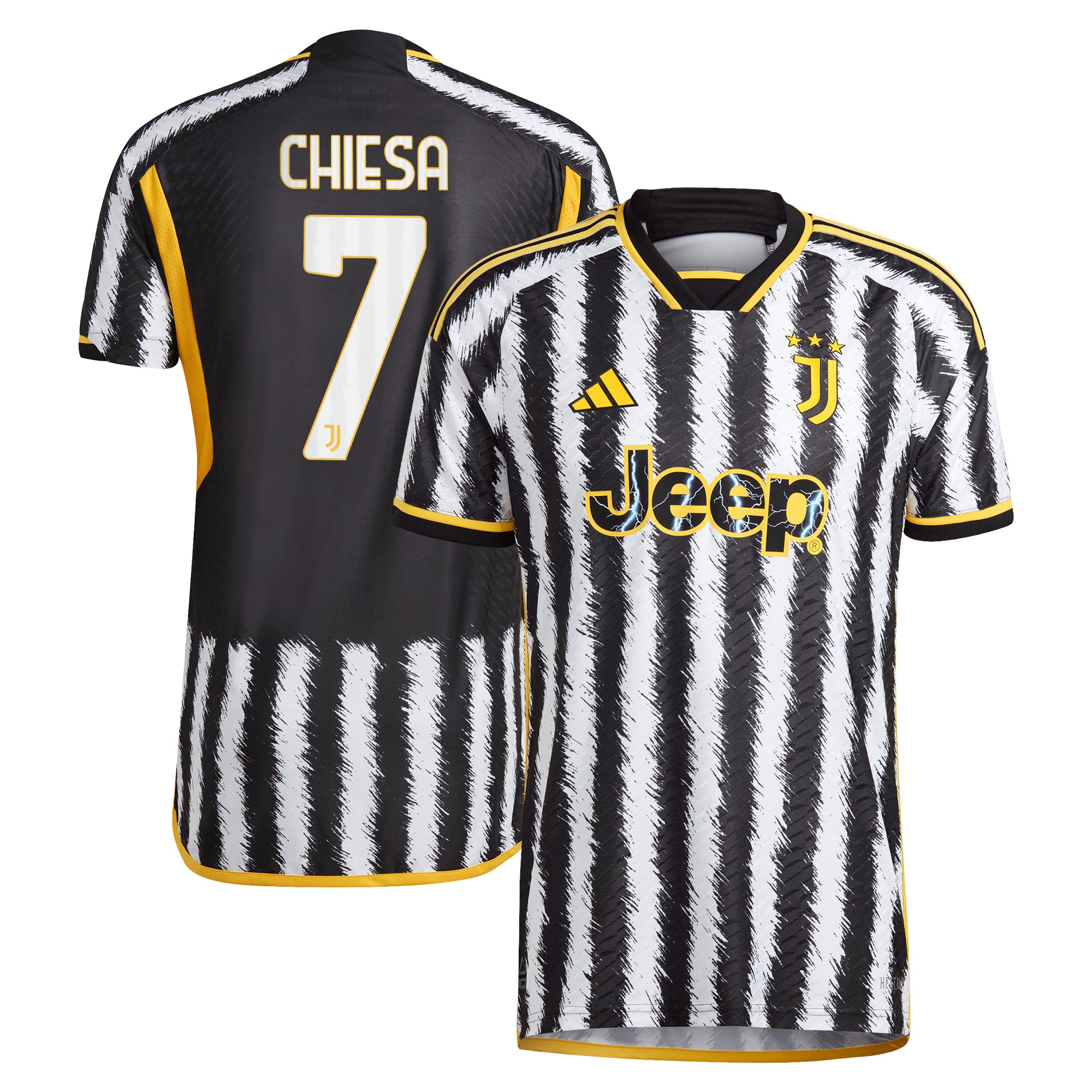 Juventus Home Authentic Shirt 2023-24 with Chiesa 7 printing