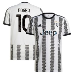 Juventus Home Shirt 2022-23 with Pogba 10 printing