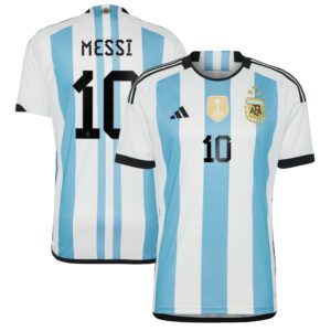 Argentina National Team 2022 Winners Home Lionel Messi Printed Jersey