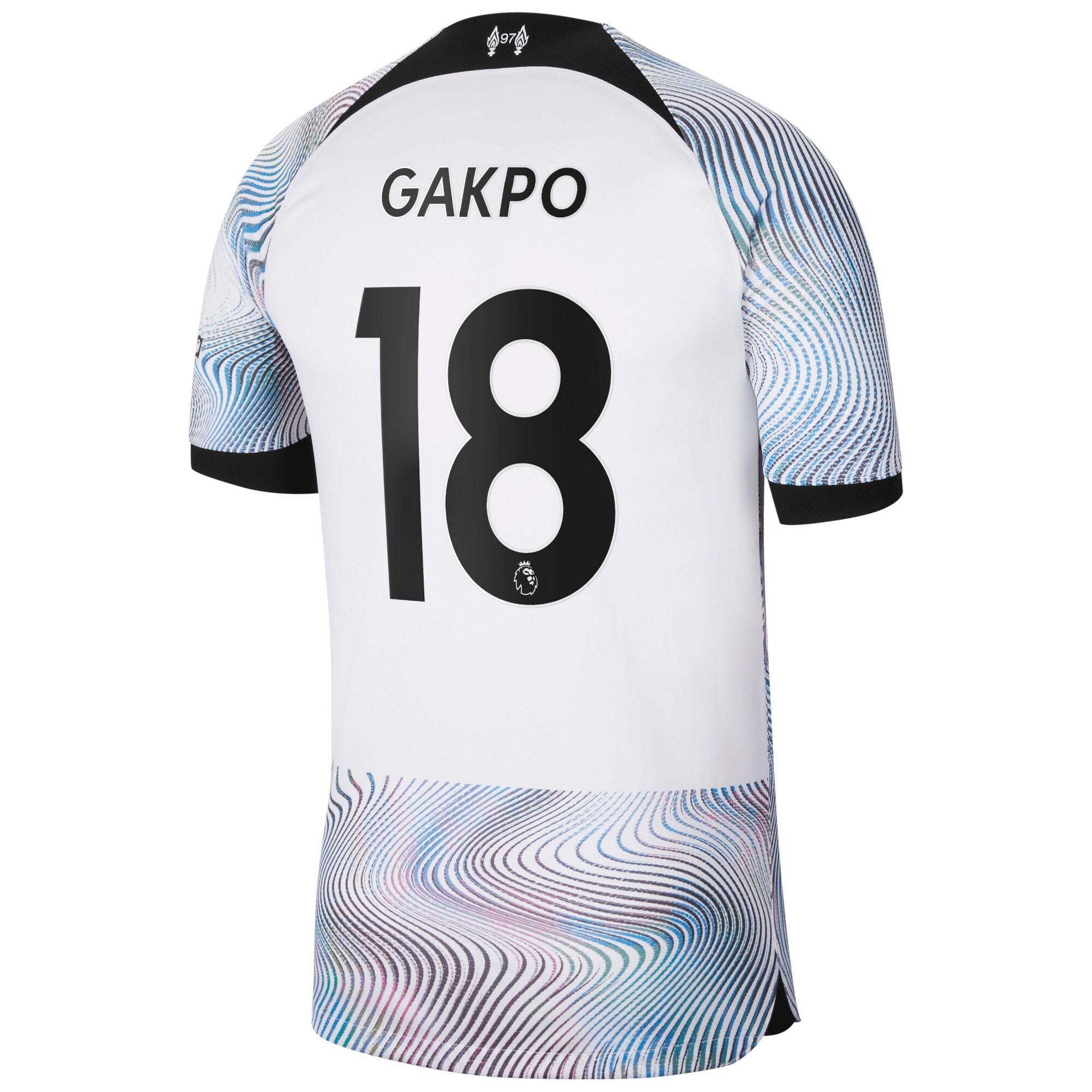 Liverpool Away Stadium Shirt 2022-23 with Gakpo 18 printing