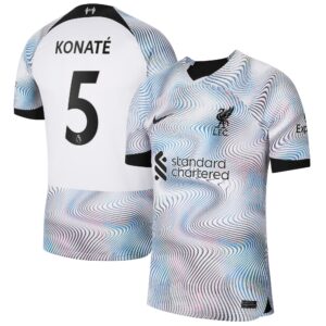 Liverpool Away Stadium Shirt 2022-23 with Konaté 5 printing