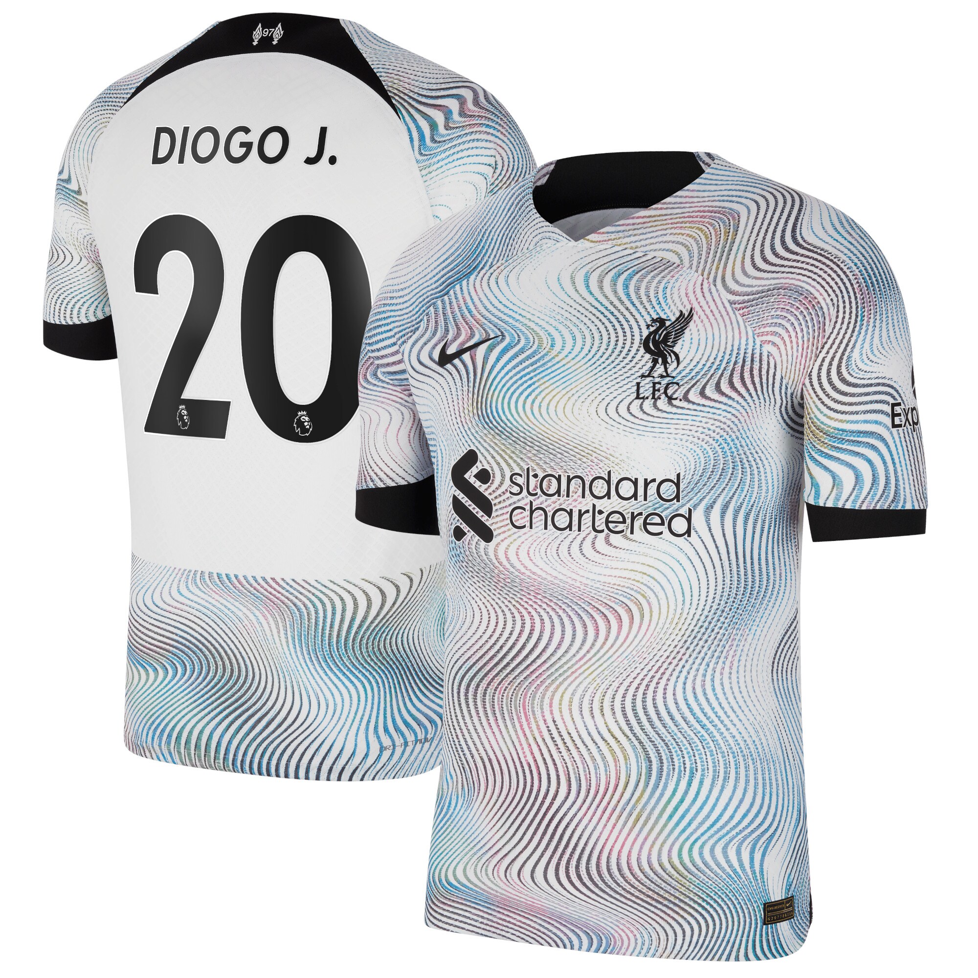 Liverpool Away Vapor Match Shirt 2022-23 with Diogo J. 20 printing