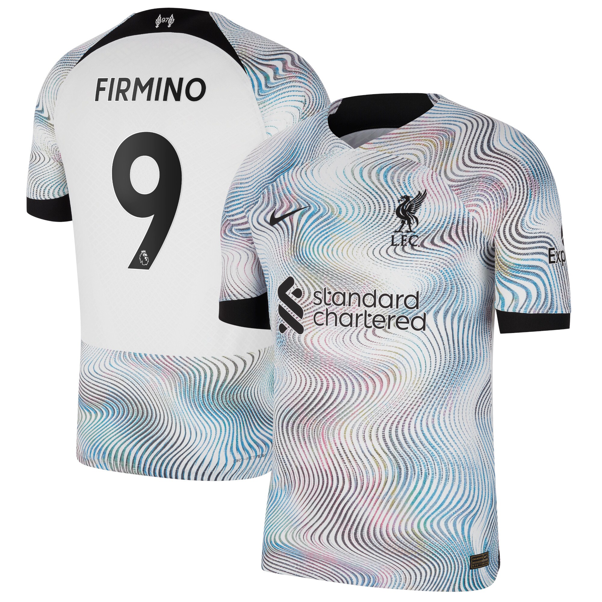 Liverpool Away Vapor Match Shirt 2022-23 with Firmino 9 printing