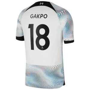 Liverpool Away Vapor Match Shirt 2022-23 with Gakpo 18 printing