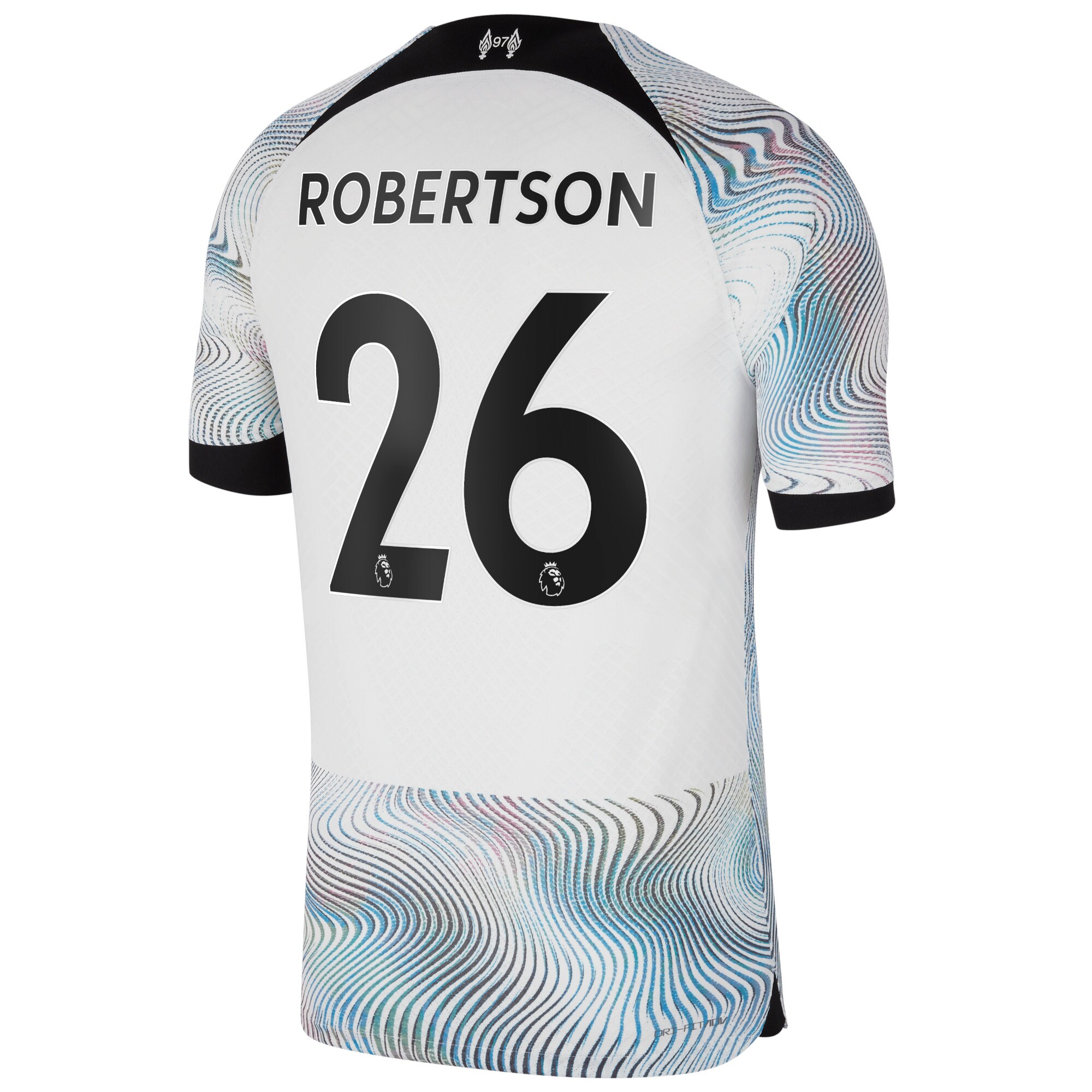 Liverpool Away Vapor Match Shirt 2022-23 with Robertson 26 printing
