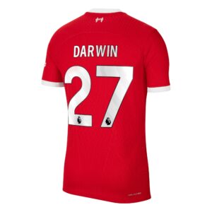 Liverpool Home Dri Fit Adv Match Shirt 2023-24 with Darwin 27 printing