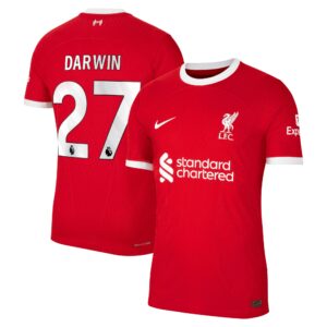 Liverpool Home Dri Fit Adv Match Shirt 2023-24 with Darwin 27 printing