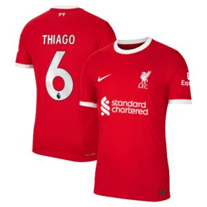 Liverpool Home Dri Fit Adv Match Shirt 2023-24 with Thiago 6 printing