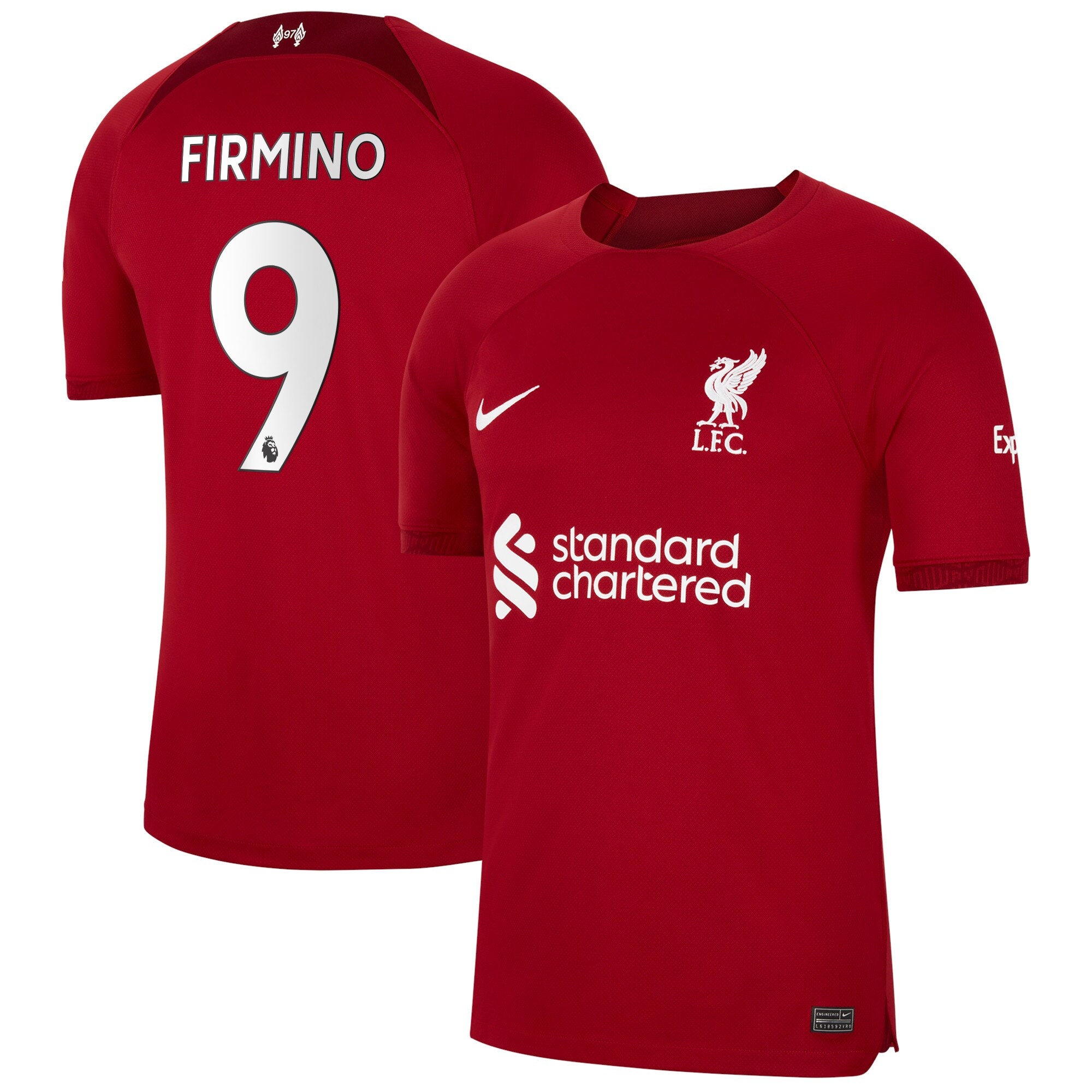 Liverpool Home Stadium Shirt 2022/23 with Firmino 9 printing