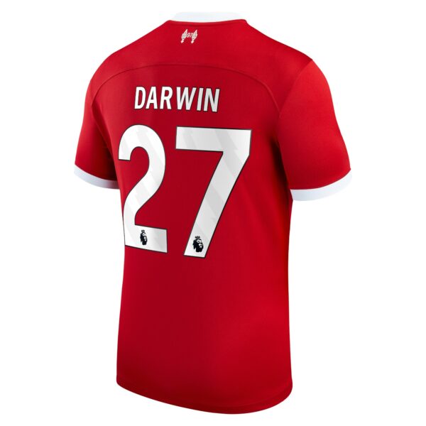 Liverpool Home Stadium Shirt 2023-24 with Darwin 27 printing