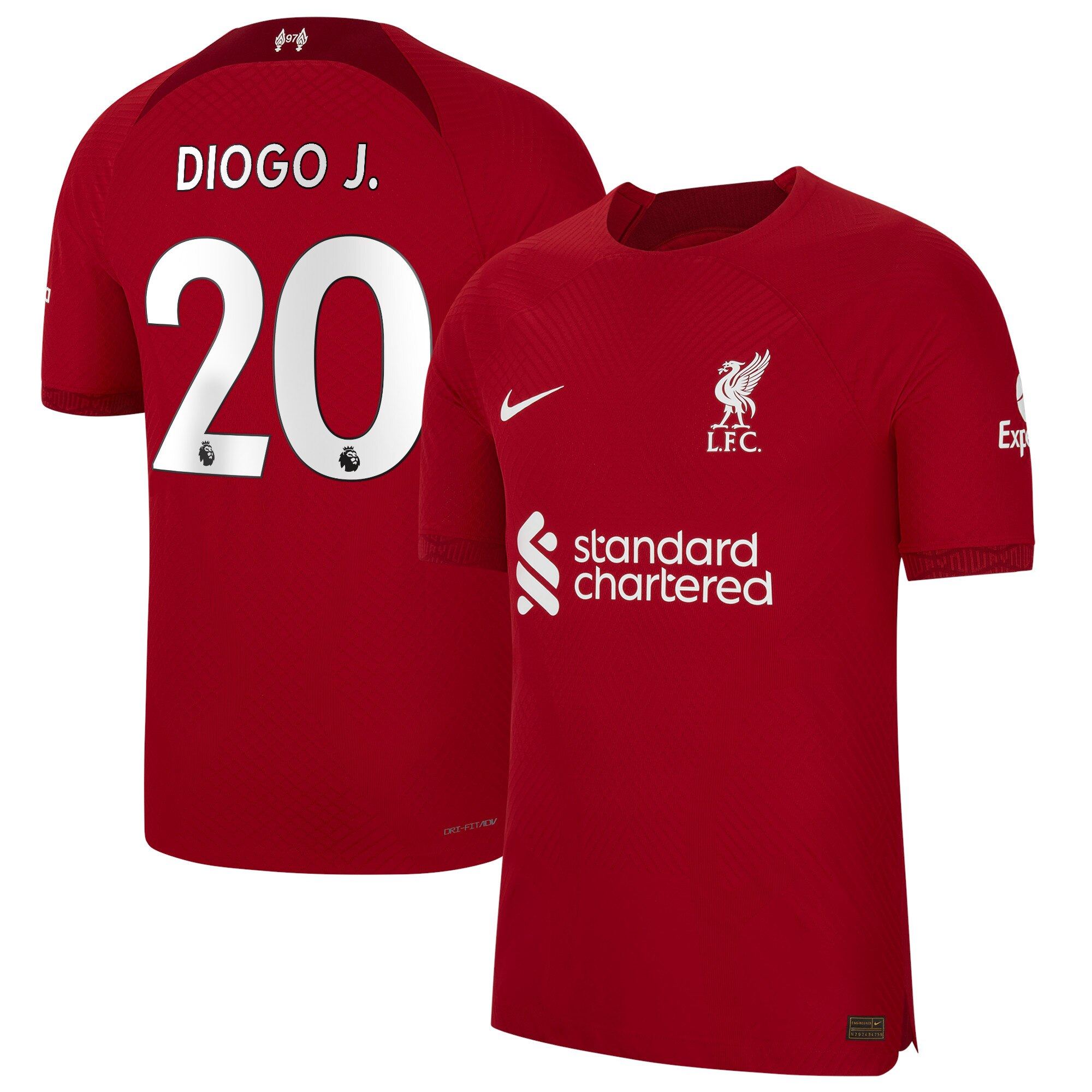 Liverpool Home Vapor Match Shirt 2022/23 with Diogo J. 20 printing