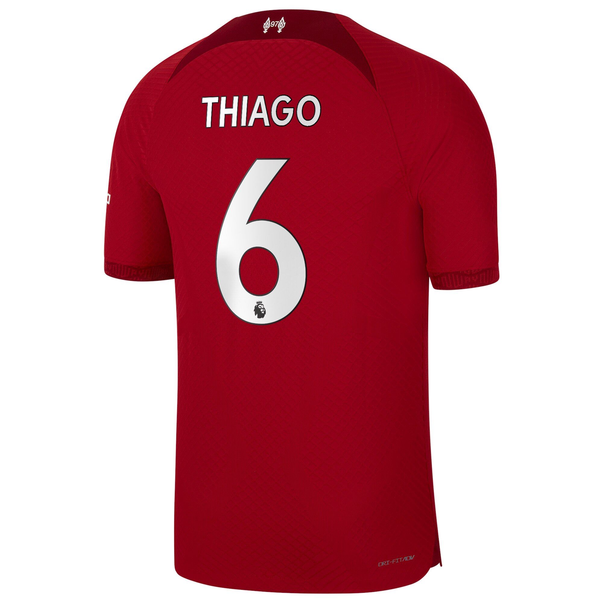 Liverpool Home Vapor Match Shirt 2022/23 with Thiago 6 printing