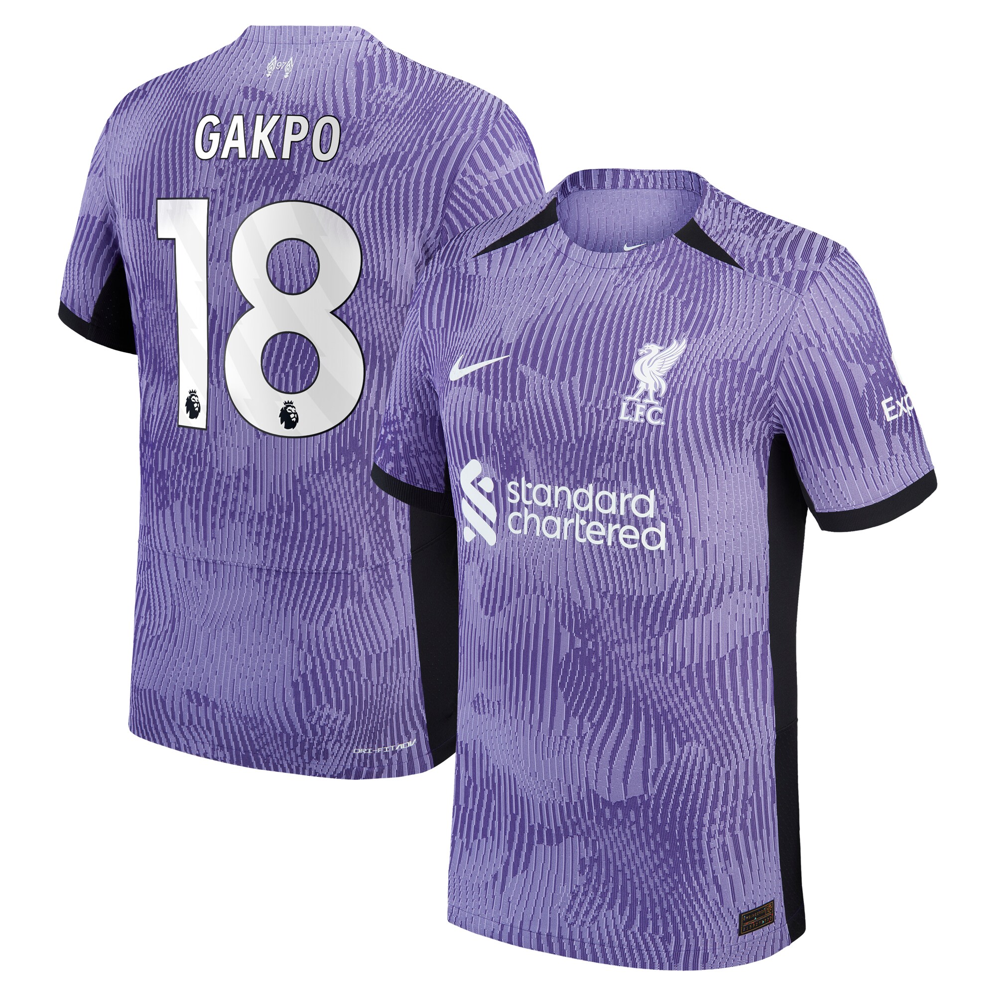 Liverpool Third Dri-Fit Adv Match Shirt 2023-24 with Gakpo 18 printing