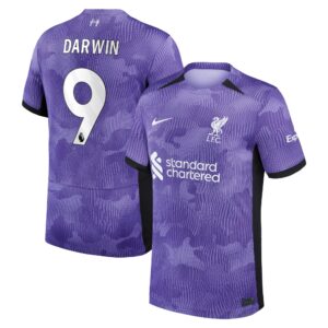 Liverpool Third Stadium Shirt 2023-24 with Darwin 9 printing