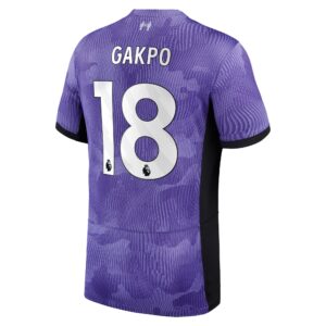 Liverpool Third Stadium Shirt 2023-24 with Gakpo 18 printing