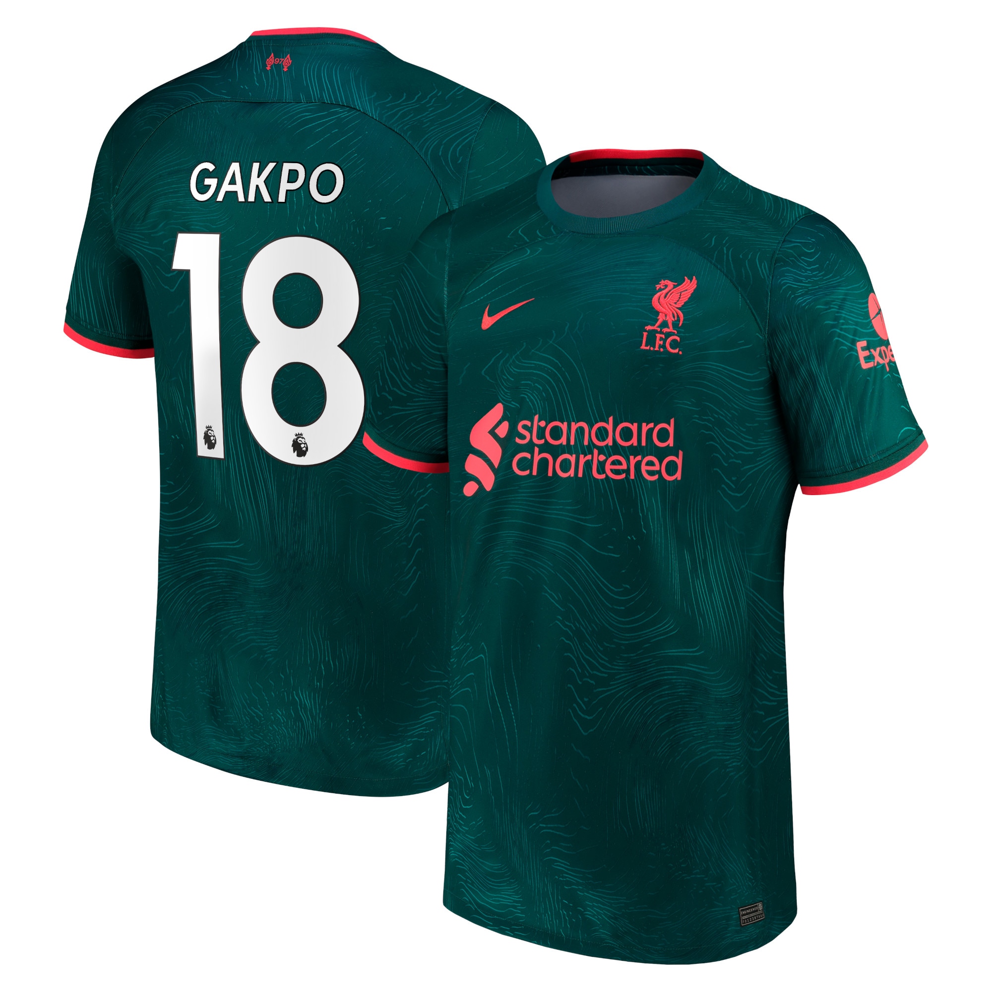 Liverpool Third Stadium Shirt 2022-23 with Gakpo 18 printing