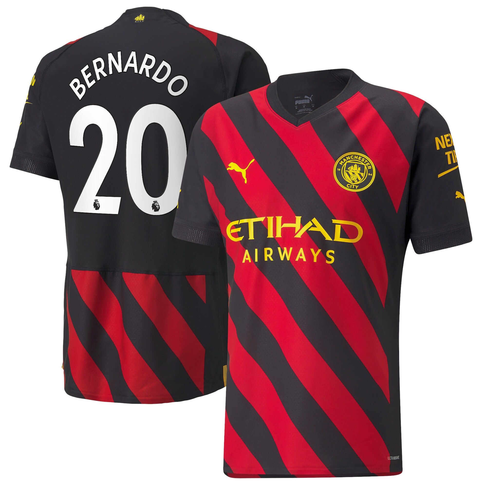 Manchester City Away Authentic Shirt 2022-2023 with Bernardo 20 printing